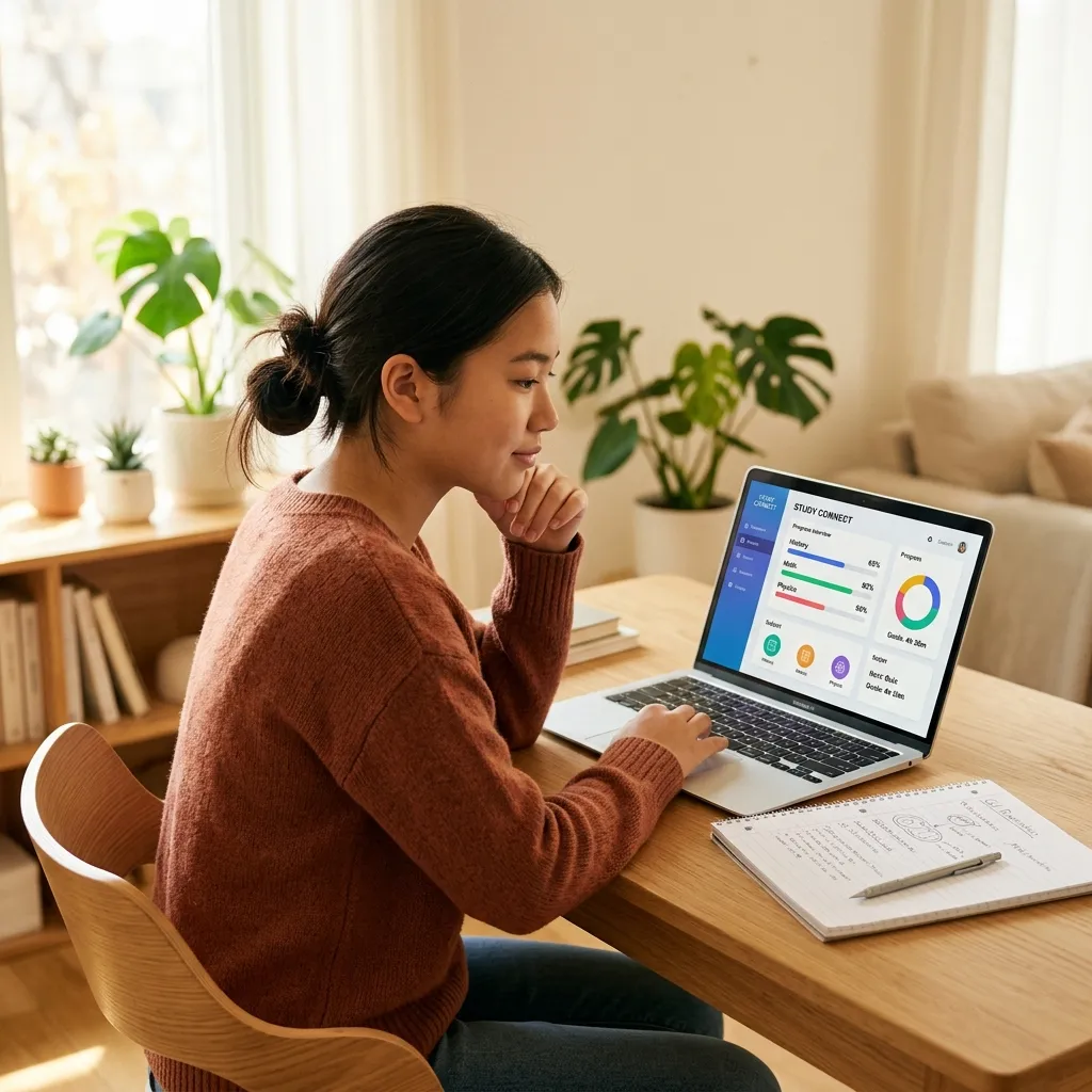 Student using Praczo study dashboard